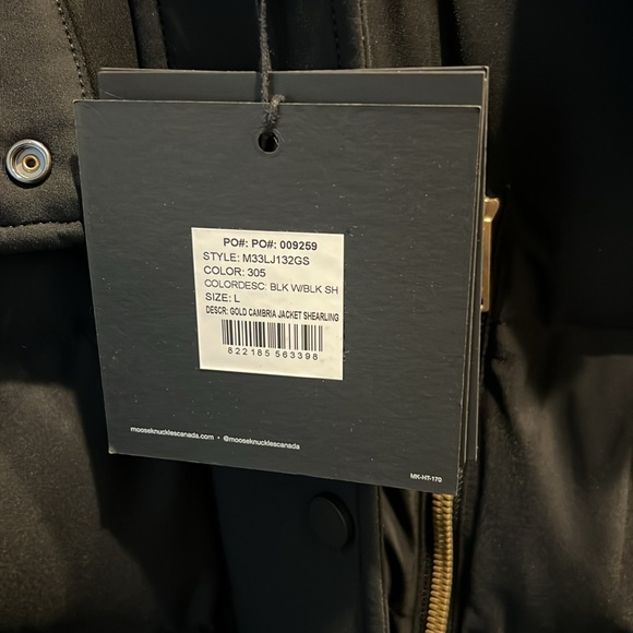 VEUC Moose Knuckles Gold Cambria goose down jacket black size L - Picture 10 of 11